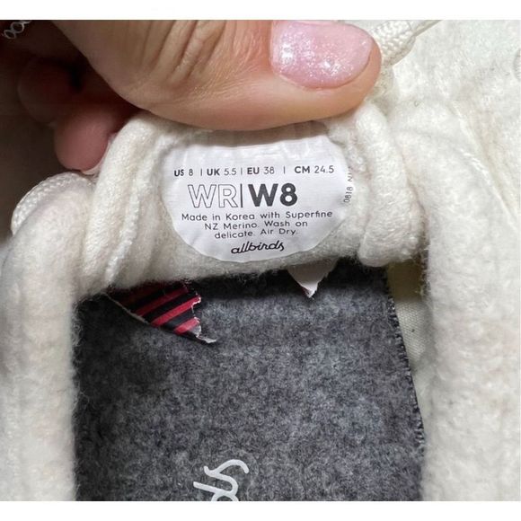 Allbirds Womens White Wool Runners Lace Up Low Top Sneaker Shoes Size 8 - Picture 7 of 7